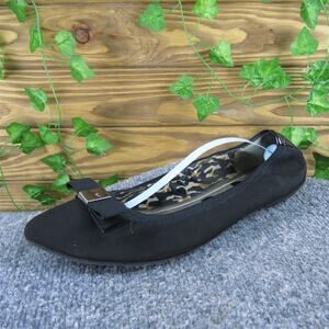 Anne Klein Women's Flat Black Fabric Sz 10 Medium Gently Used 2025‎
